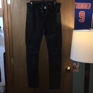 H&M Men’s divided skinny trashed biker jeans